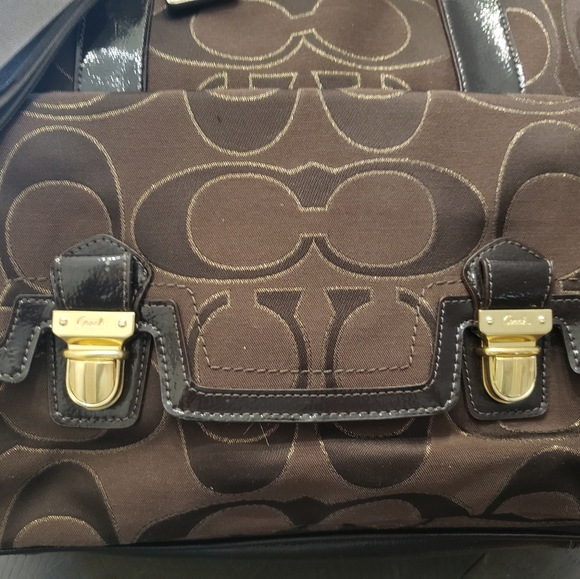 AUTHETIC COACH POPPY LUREX SIGNATURE TOTE BAG PURSE #18355 - Picture 10 of 15